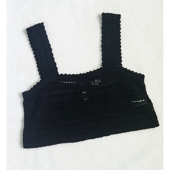 Aerie Tops - NWOT black crochet non-adjustable crop top